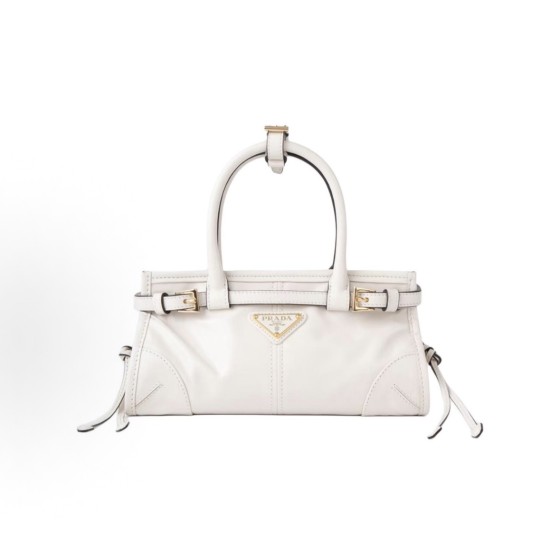 PRADA普拉达 Bonnie 涂珐琅三⻆形⾦属徽标 ⼿提包 迷你 ⼥款